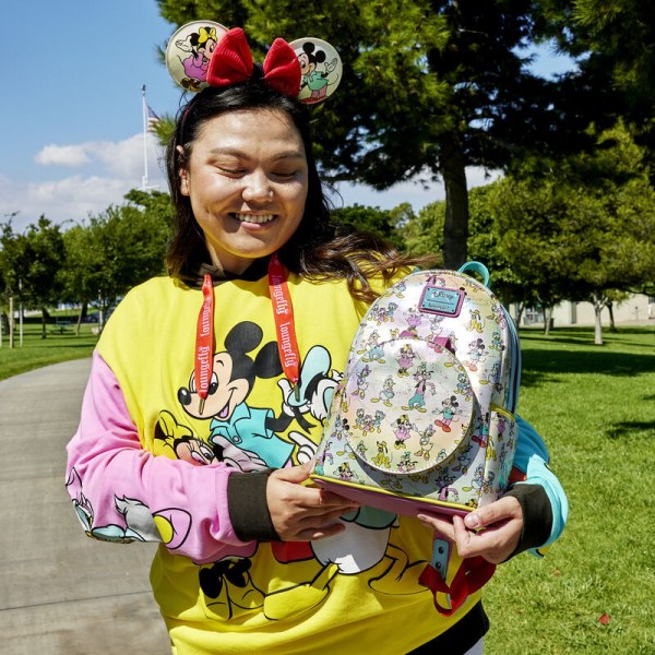 MINI RUGZAK Disney 100 Iriserende Mickey en Vrienden met Haarband - DISNEY LOUNGEFLY