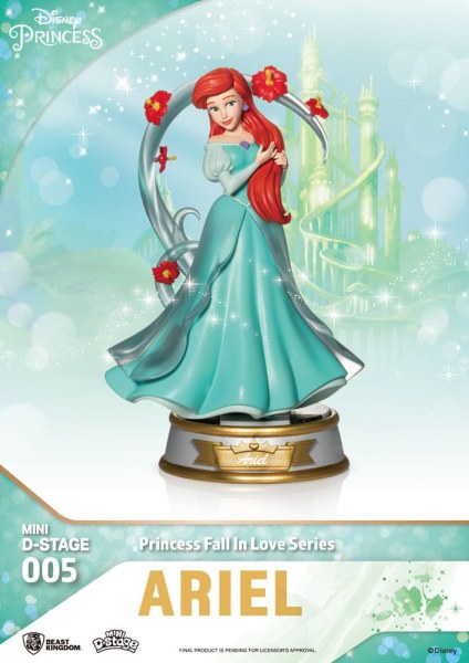 Kavel van 6 Disney Prinsessenbeeldjes "Fall in love" serie - Disney mini D-Stage