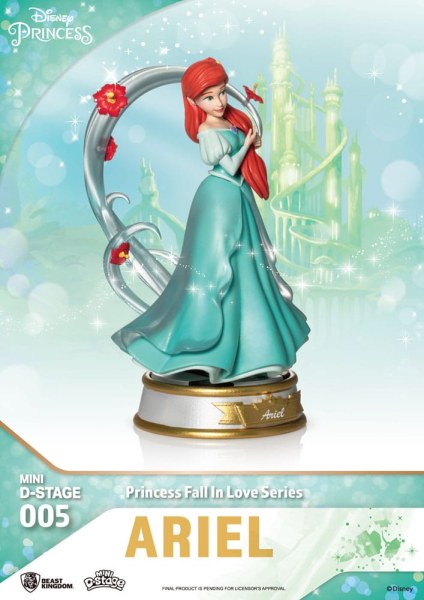 Kavel van 6 Disney Prinsessenbeeldjes "Fall in love" serie - Disney mini D-Stage