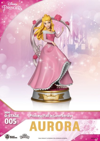 Kavel van 6 Disney Prinsessenbeeldjes "Fall in love" serie - Disney mini D-Stage