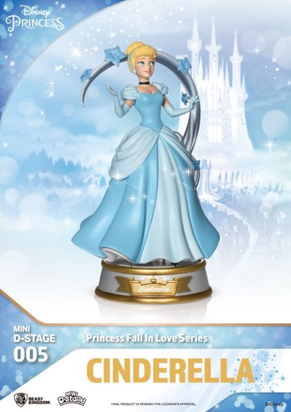 Kavel van 6 Disney Prinsessenbeeldjes "Fall in love" serie - Disney mini D-Stage