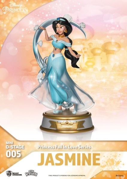 Kavel van 6 Disney Prinsessenbeeldjes "Fall in love" serie - Disney mini D-Stage