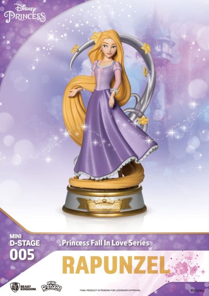 Kavel van 6 Disney Prinsessenbeeldjes "Fall in love" serie - Disney mini D-Stage