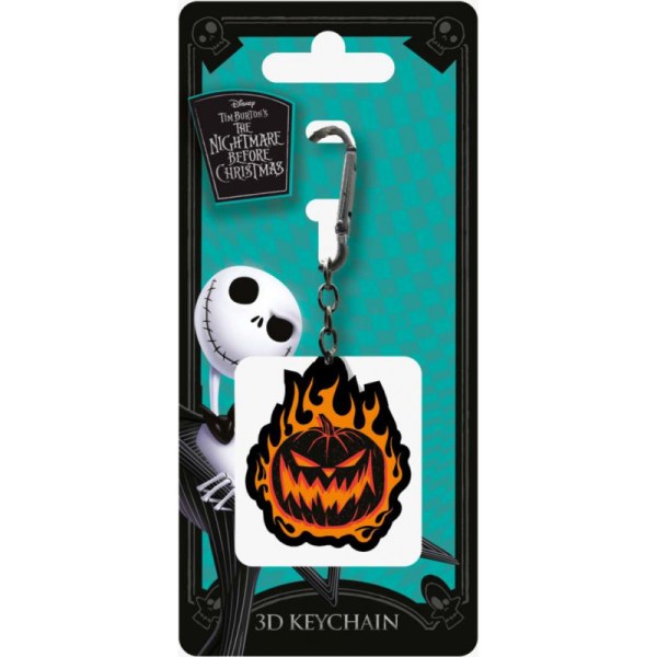 Rubberen sleutelhanger The Nightmare Before Christmas Pumpkin on Fire - Disney