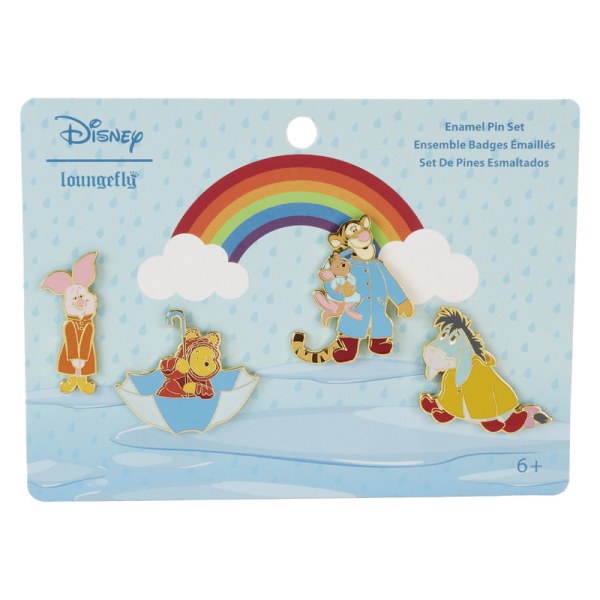 Set van 4 Pin's Winnie en haar vrienden glijden op een regenachtige dag - Disney