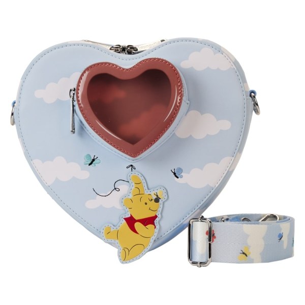 Hartvormige schoudertassen Winnie en zijn vrienden zweven met ballonnen - DISNEY LOUNGEFLY