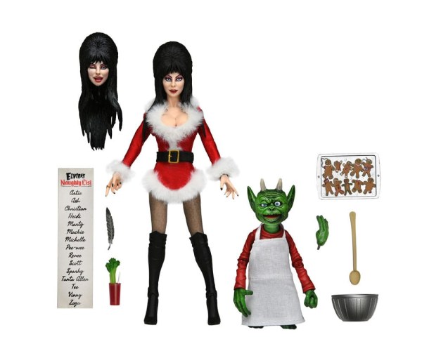 Elvira, Meesteres van de Donkere Figuur eClothed Very Scary Xmas Elvira 20 cm