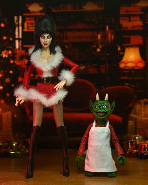 Elvira, Meesteres van de Donkere Figuur eClothed Very Scary Xmas Elvira 20 cm