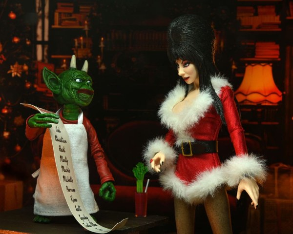 Elvira, Meesteres van de Donkere Figuur eClothed Very Scary Xmas Elvira 20 cm