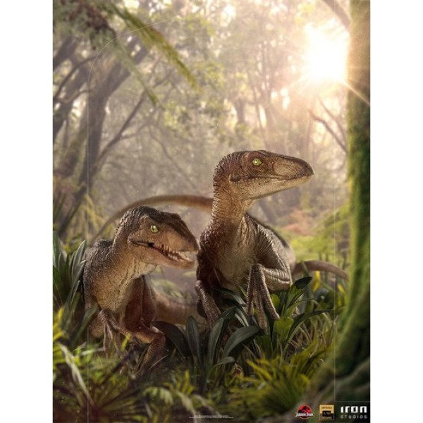 TWEE VELOCIRAPTORS ART SCALE DELUXE - JURASSIC PARK
