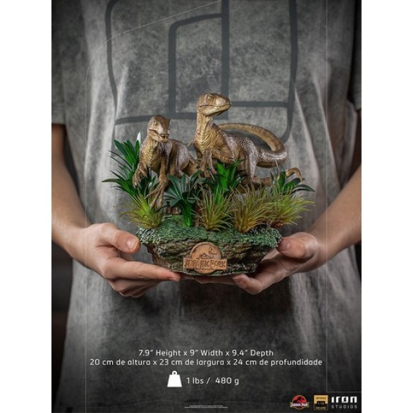 TWEE VELOCIRAPTORS ART SCALE DELUXE - JURASSIC PARK