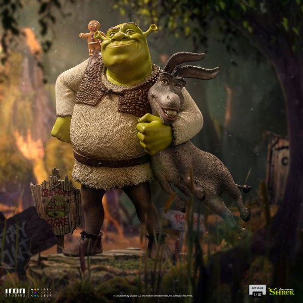 Shrek, Donkey en The Gingerbread Man Deluxe Art Scale - Dreamworks