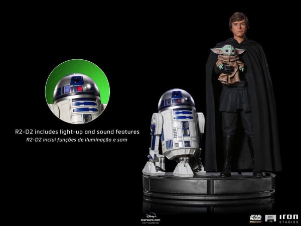 De Mandalorian Luke Skywalker, R2-D2 & Grogu Art Scale - Star Wars