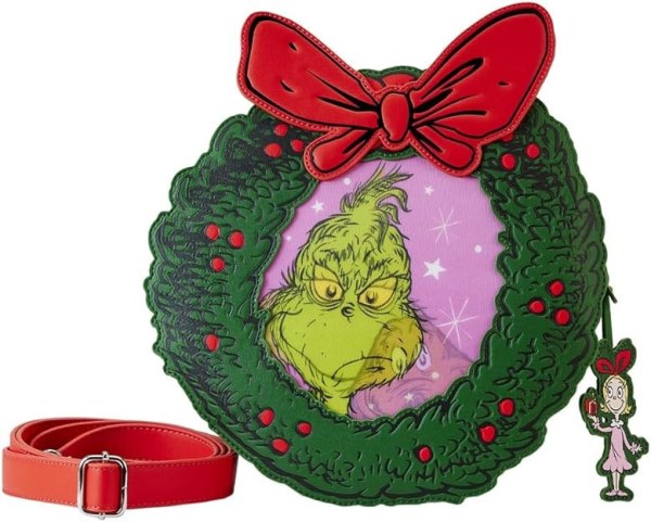 DR SEUSS GRINCH Schoudertas met kerstkrans - DISNEY LOUNGEFLY
