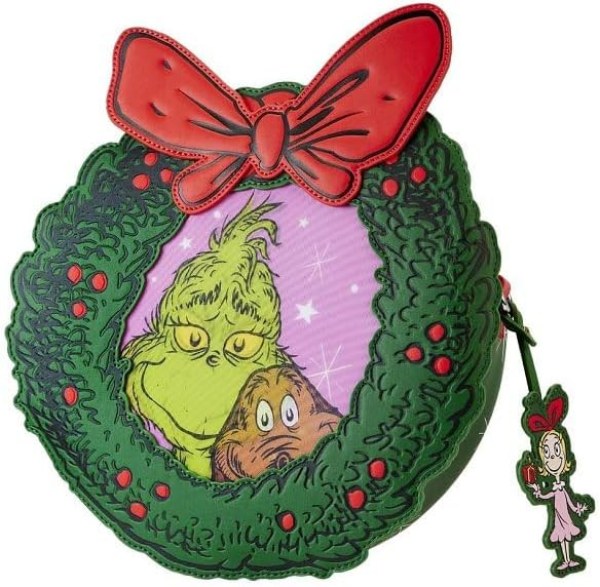 DR SEUSS GRINCH Schoudertas met kerstkrans - DISNEY LOUNGEFLY