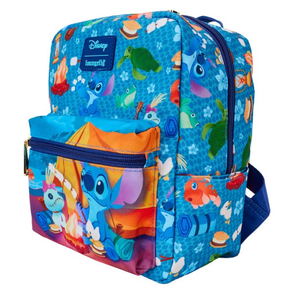 Stitch Camping Cuties Nylon Vierkante Mini Rugzak met all-over print - DISNEY LOUNGEFLY