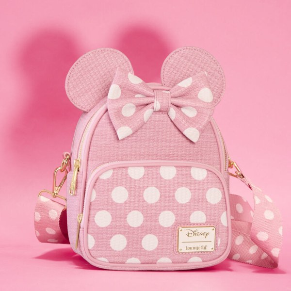 Minnie converteerbare mini Rugzak en Schoudedtas met geweven textuur - DISNEY LOUNGEFLY