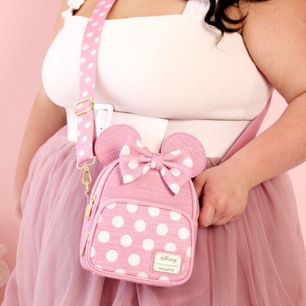 Minnie converteerbare mini Rugzak en Schoudedtas met geweven textuur - DISNEY LOUNGEFLY