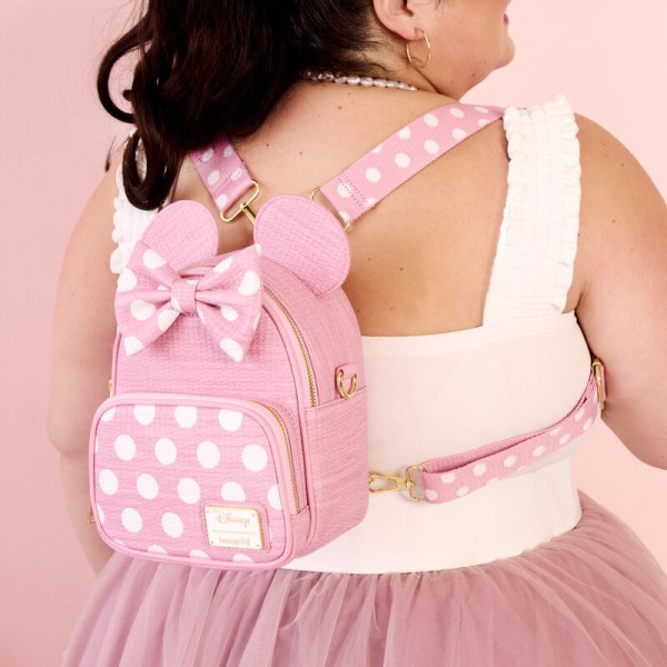 Minnie converteerbare mini Rugzak en Schoudedtas met geweven textuur - DISNEY LOUNGEFLY