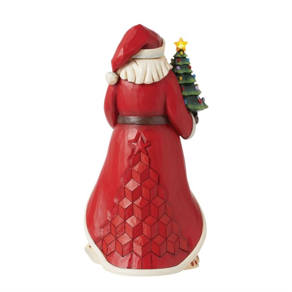 Kerstman Beeldje Verlichte Boom - JIM SHORE HEARTWOOD CREEK