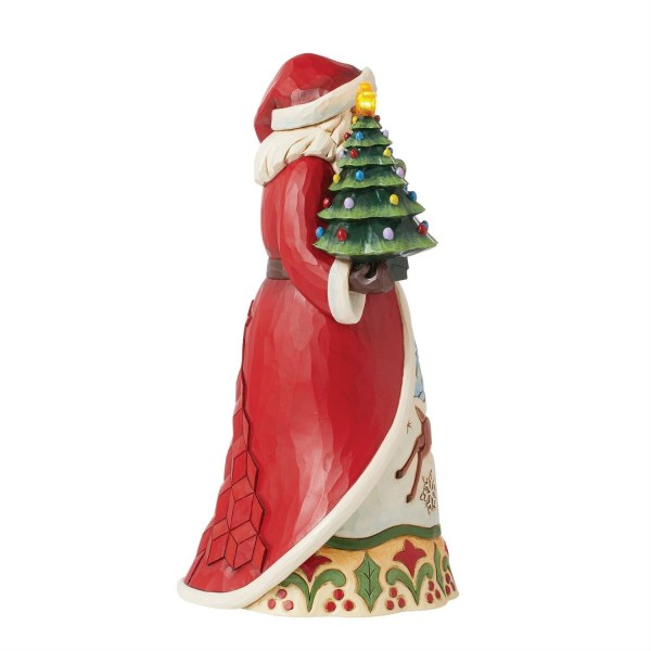 Kerstman Beeldje Verlichte Boom - JIM SHORE HEARTWOOD CREEK