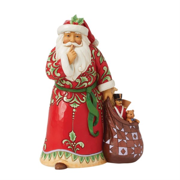 "Shush" Kerstmanbeeldje - JIM SHORE HEARTWOOD CREEK