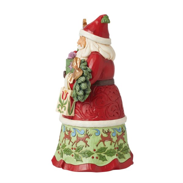 Kerstman met Tassen Beeldje - JIM SHORE HEARTWOOD CREEK