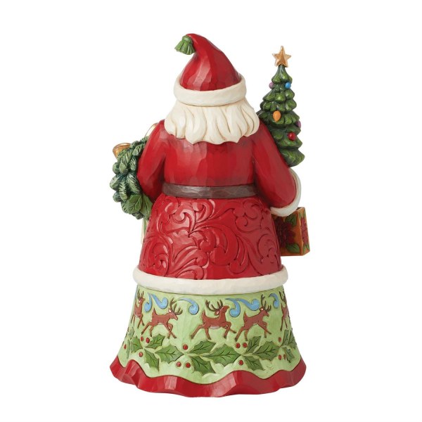 Kerstman met Tassen Beeldje - JIM SHORE HEARTWOOD CREEK