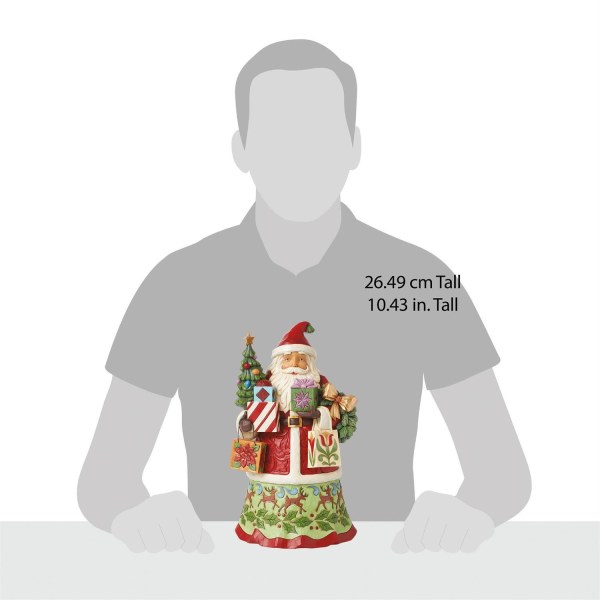Kerstman met Tassen Beeldje - JIM SHORE HEARTWOOD CREEK