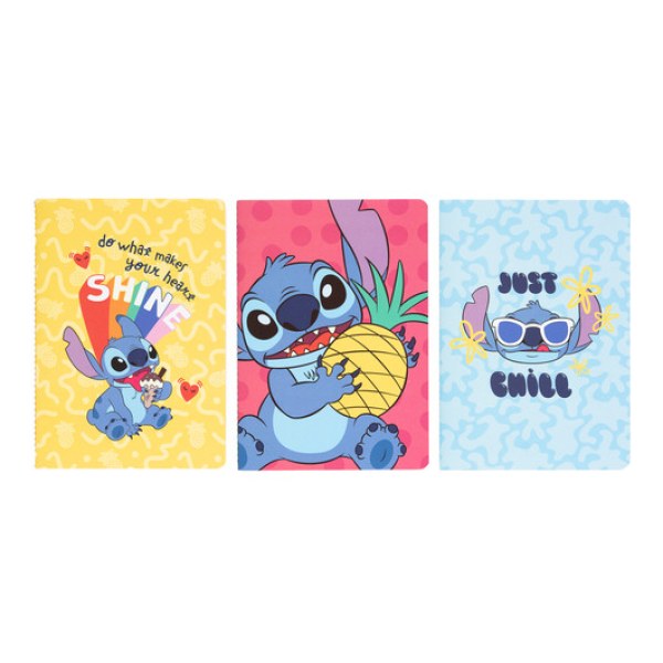 PACK 3 A5 NOTITIEBOEKJES - DISNEY STITCH TROPICAL