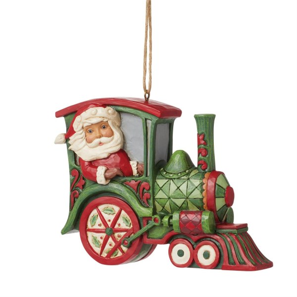 Kerstman trein ornament - JIM SHORE HEARTWOOD CREEK