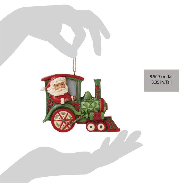 Kerstman trein ornament - JIM SHORE HEARTWOOD CREEK