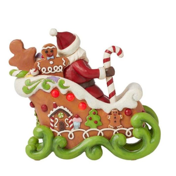 Kerstman Slee Lichtgevend Peperkoek Figuur - JIM SHORE HEARTWOOD CREEK