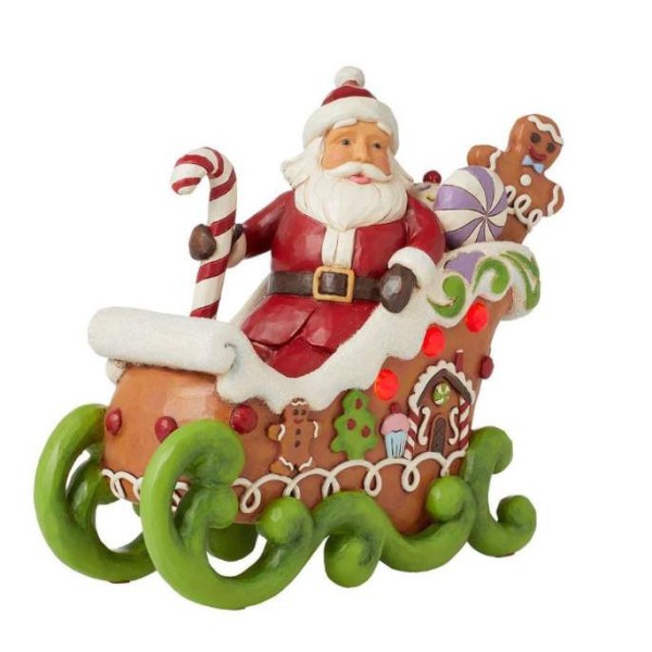 Kerstman Slee Lichtgevend Peperkoek Figuur - JIM SHORE HEARTWOOD CREEK