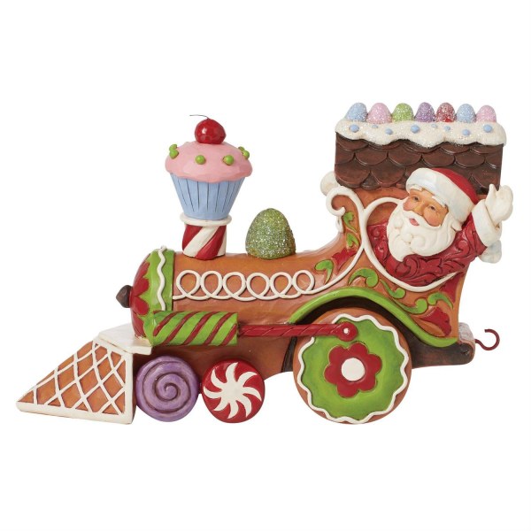 Kerstman peperkralen trein figuur - JIM SHORE HEARTWOOD CREEK