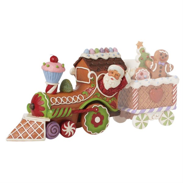 Kerstman peperkralen trein figuur - JIM SHORE HEARTWOOD CREEK
