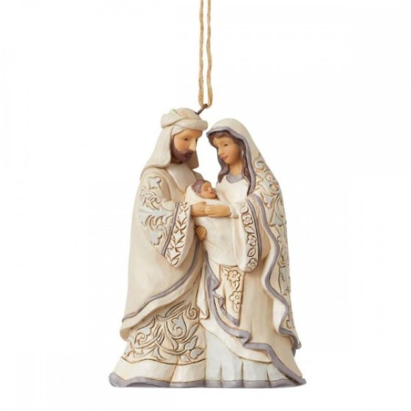 White Woodland Heilige Familie Ornament - JIM SHORE HEARTWOOD CREEK