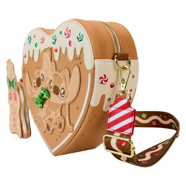 Stitch geurende Angel & Stitch peperkoek hart Schoudedtas met muntzakje - DISNEY LOUNGEFLY