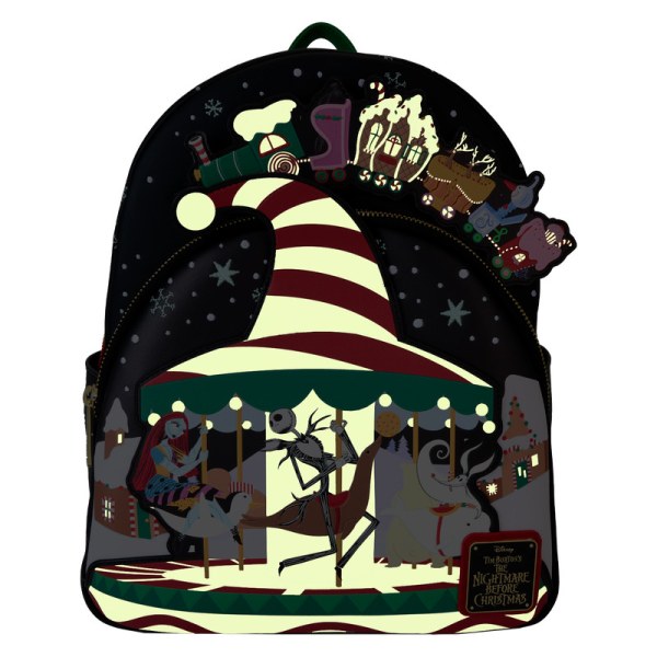 Candy Cane Carousel Glow Mini Rugzak - DISNEY LOUNGEFLY The Nightmare Before Christmas