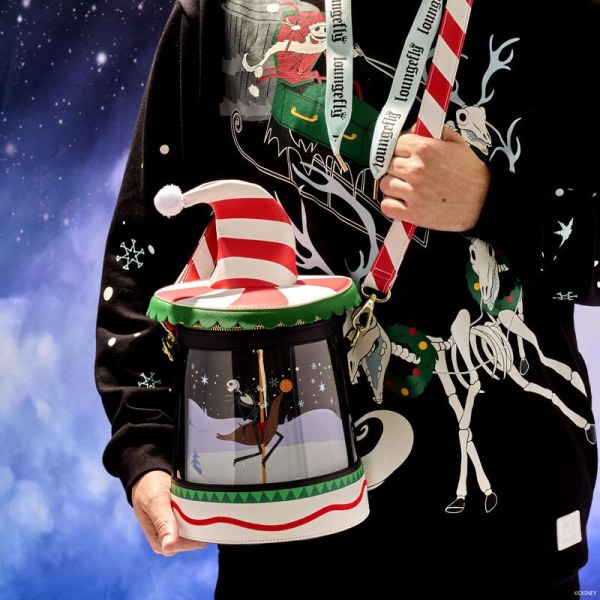 Candy Cane Carousel Spinning Figure Schoudedtas - DISNEY LOUNGEFLY The Nightmare Before Christmas