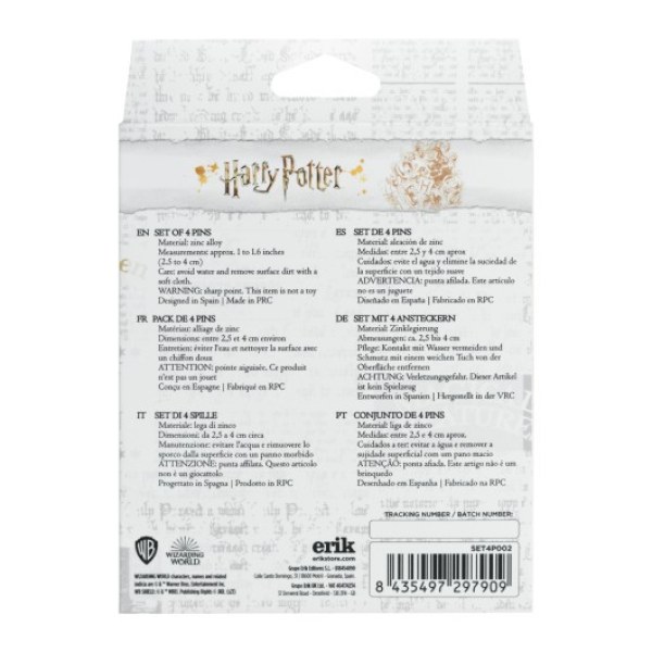 SET VAN 4 HOGWARTS HOUSE- PINS - HARRY POTTER