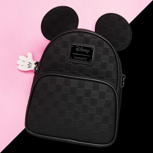Mickey Muis geruite textuur converteerbare mini rugzak & schoudertas - DISNEY LOUNGEFLY