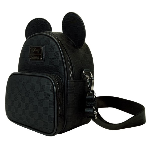Mickey Muis geruite textuur converteerbare mini rugzak & schoudertas - DISNEY LOUNGEFLY