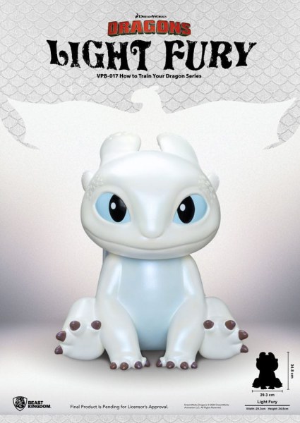 Draken spaarpot Funktional Figuur Light Fury 35 cm