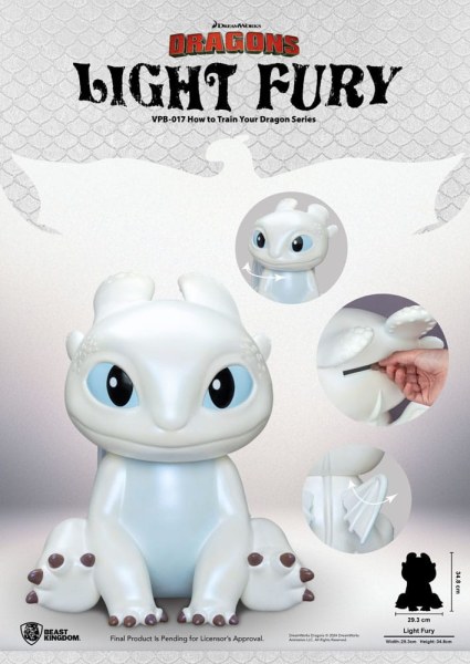 Draken spaarpot Funktional Figuur Light Fury 35 cm