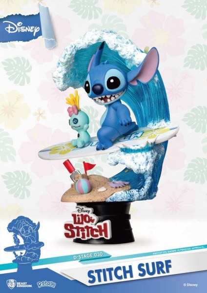 Disney Summer Series PVC diorama D-Stage Stitch Surf 15 cm