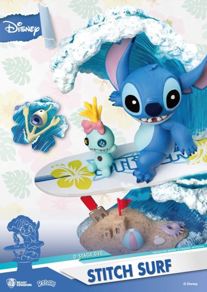 Disney Summer Series PVC diorama D-Stage Stitch Surf 15 cm