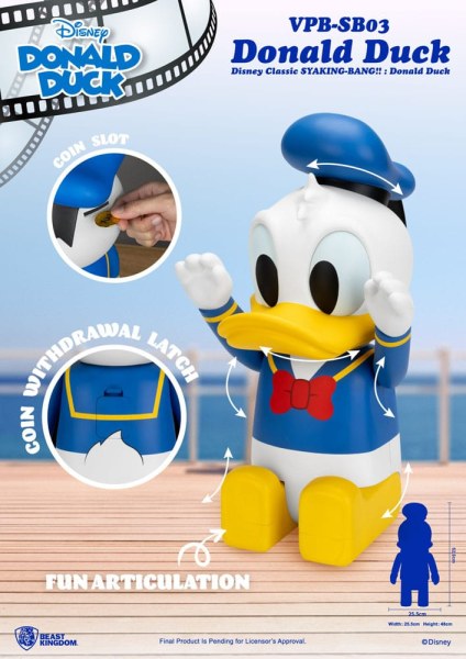 Disney Syaking Bang Mickey en Vrienden Donald Eend Vinyl Spaarpot 53 cm