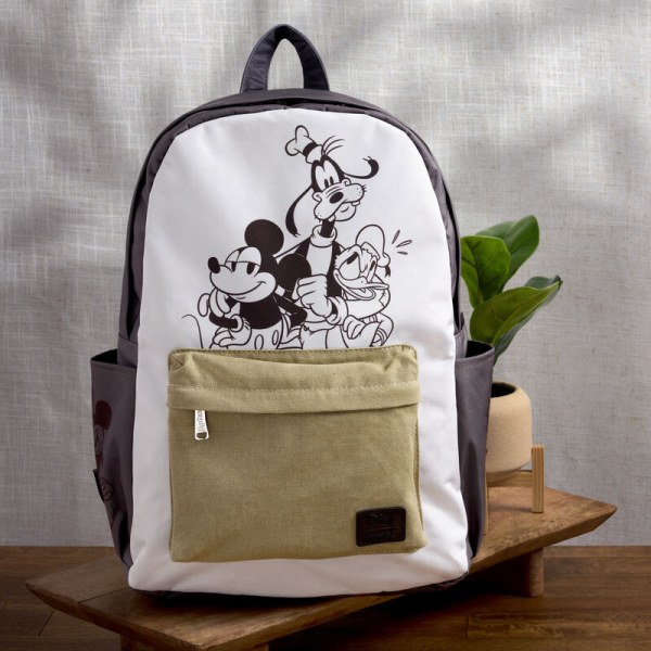 Mickey & Friends Canvas Nylon Full-Size Rugzak - DISNEY LOUNGEFLY