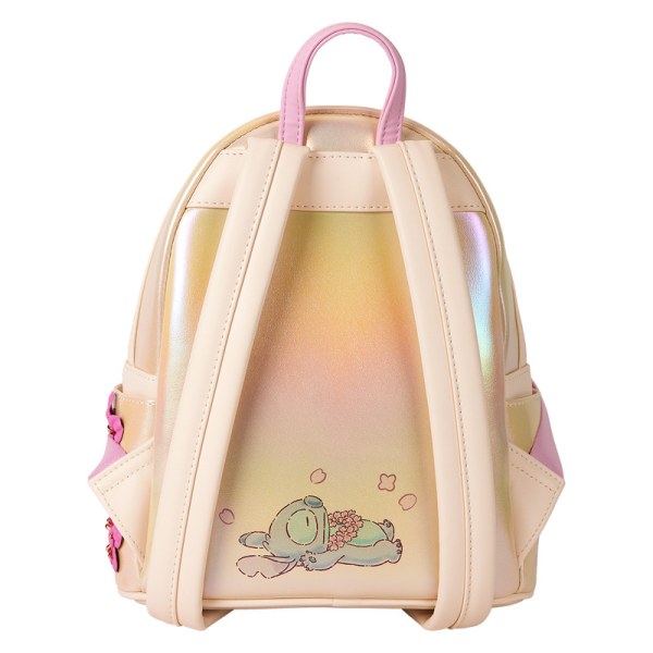 Stitch & Angel Cherry Blossom Heart Mini Rugzak - DISNEY LOUNGEFLY